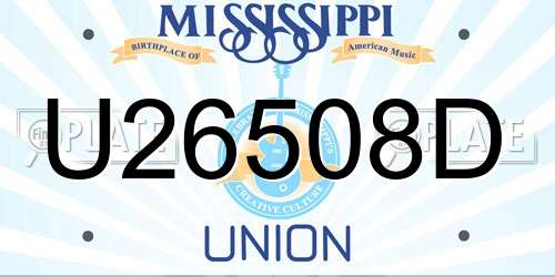 U26508D Mississippi License Plate