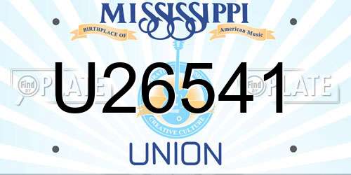 U26541 Mississippi License Plate