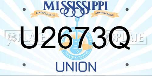 U2673Q Mississippi License Plate