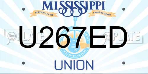 U267ED Mississippi License Plate