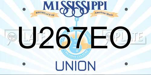 U267EO Mississippi License Plate