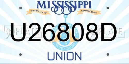 U26808D Mississippi License Plate