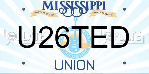 U26TED Mississippi License Plate