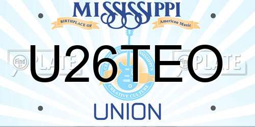 U26TEO Mississippi License Plate