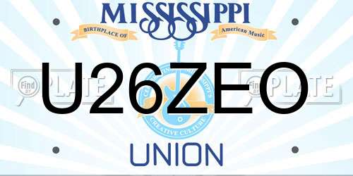 U26ZEO Mississippi License Plate