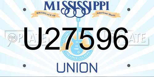 U27596 Mississippi License Plate