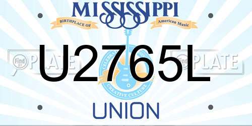 U2765L Mississippi License Plate