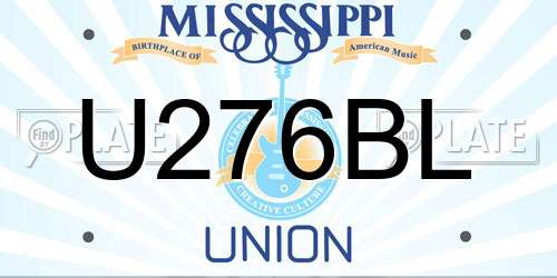 U276BL Mississippi License Plate