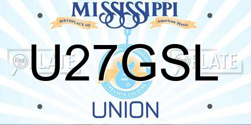 U27GSL Mississippi License Plate