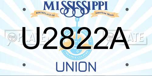 U2822A Mississippi License Plate