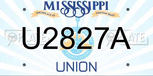 U2827A Mississippi License Plate