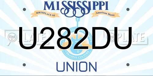 U282DU Mississippi License Plate