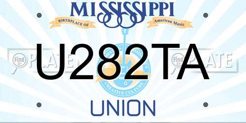 U282TA Mississippi License Plate