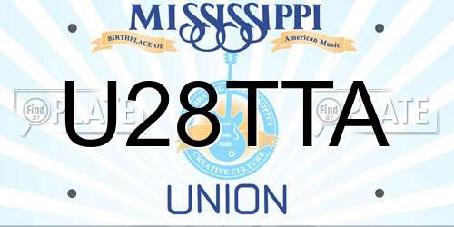 U28TTA Mississippi License Plate