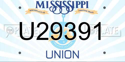 U29391 Mississippi License Plate