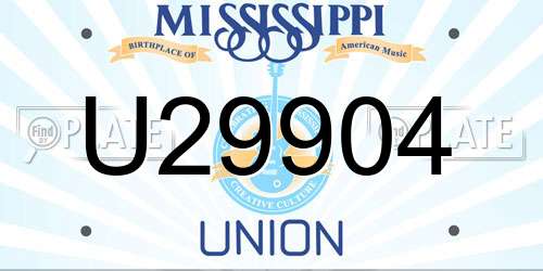 U29904 Mississippi License Plate