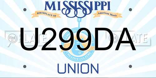 U299DA Mississippi License Plate
