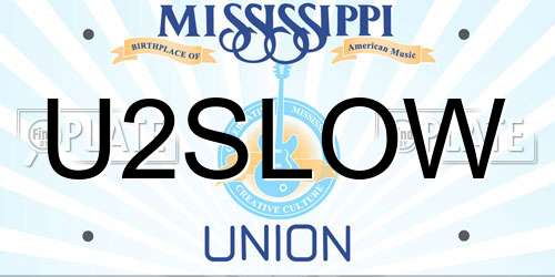 U2SLOW Mississippi License Plate