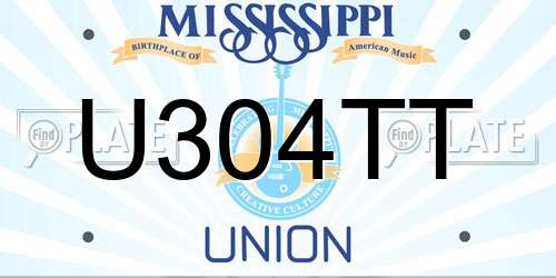 U304TT Mississippi License Plate