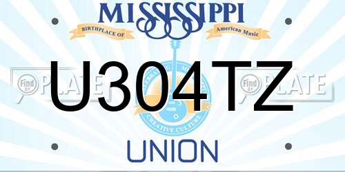 U304TZ Mississippi License Plate
