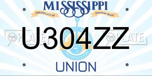 U304ZZ Mississippi License Plate