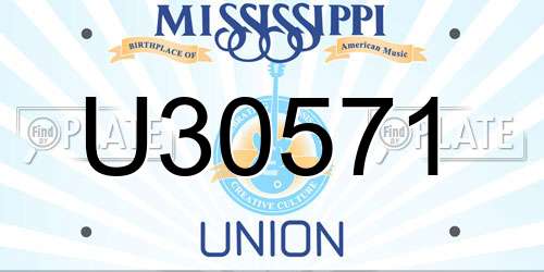 U30571 Mississippi License Plate
