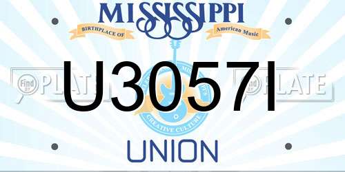 U3057I Mississippi License Plate