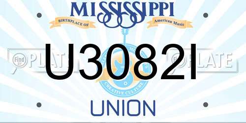 U3082I Mississippi License Plate