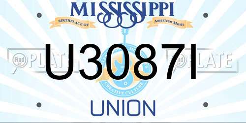 U3087I Mississippi License Plate