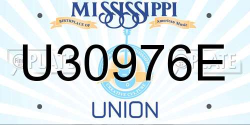 U30976E Mississippi License Plate