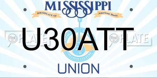 U30ATT Mississippi License Plate