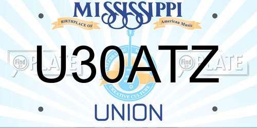 U30ATZ Mississippi License Plate