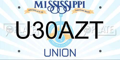 U30AZT Mississippi License Plate