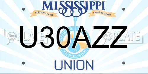 U30AZZ Mississippi License Plate