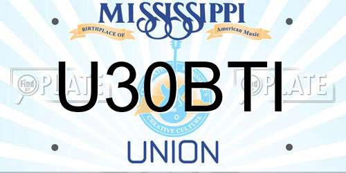 U30BTI Mississippi License Plate