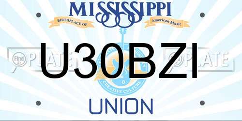 U30BZI Mississippi License Plate