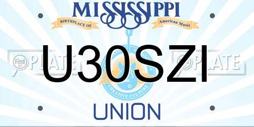 U30SZI Mississippi License Plate
