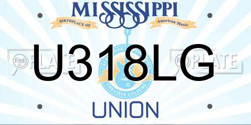 U318LG Mississippi License Plate