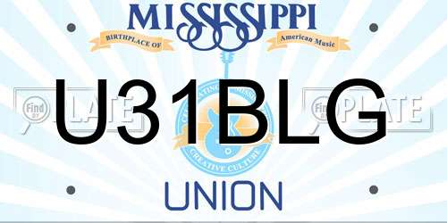 U31BLG Mississippi License Plate