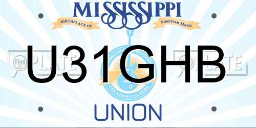 U31GHB Mississippi License Plate