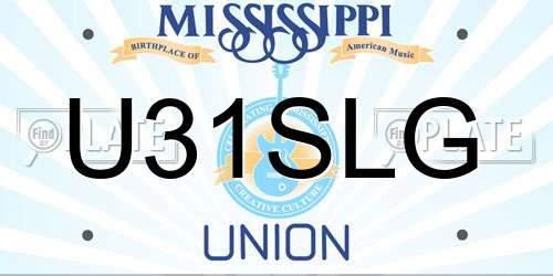 U31SLG Mississippi License Plate