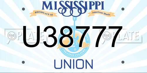 U38777 Mississippi License Plate