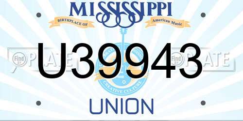 U39943 Mississippi License Plate