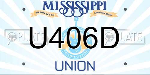 U406D Mississippi License Plate