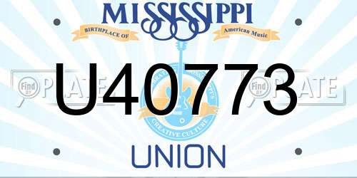 U40773 Mississippi License Plate