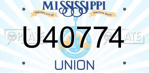 U40774 Mississippi License Plate