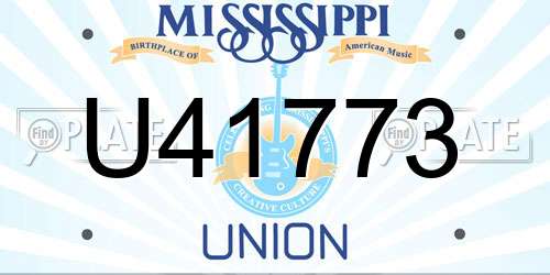 U41773 Mississippi License Plate