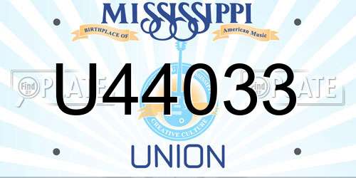 U44033 Mississippi License Plate