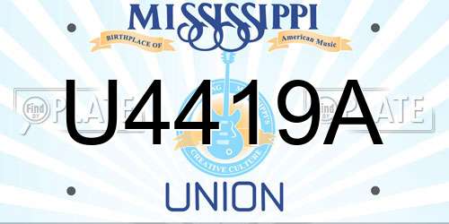 U4419A Mississippi License Plate