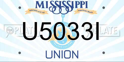 U5033I Mississippi License Plate